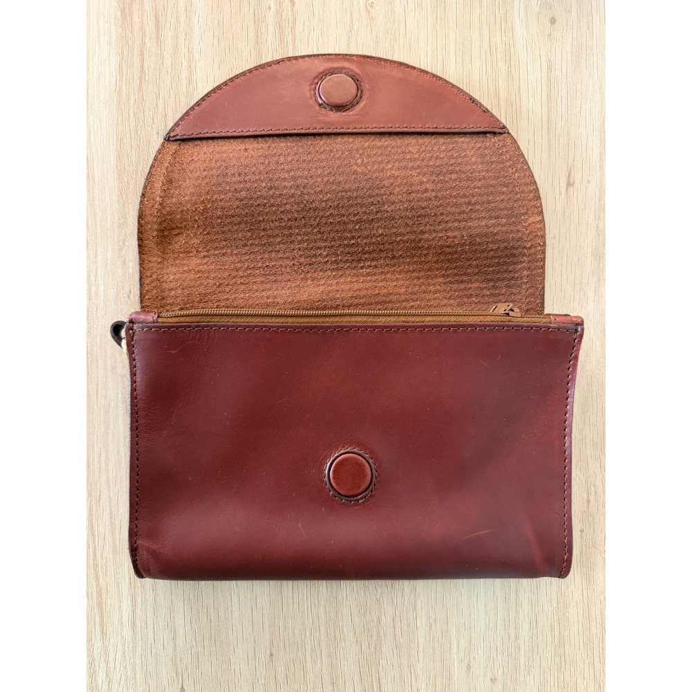 Nisolo Cleo Convertible Crossbody Clutch Bag Brandy Woven Leather Boho Western - Picture 5 of 14